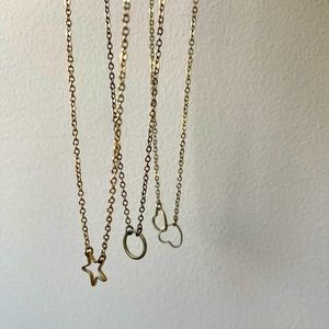 3 piece gold choker necklace set